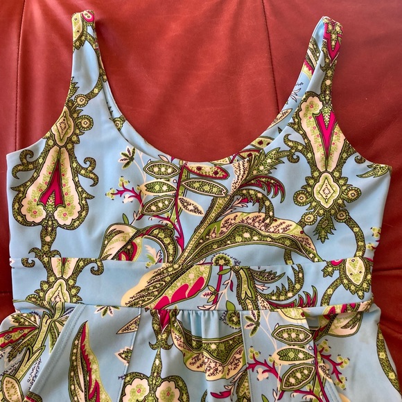 Jude Connally printed dress XS - aqua blue/green - Picture 2 of 11